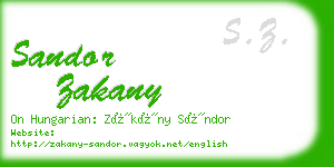 sandor zakany business card